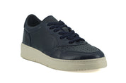 Elegant Navy Blue Leather Sneakers