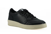 Elegant Black Leather Sneakers - Unisex Style