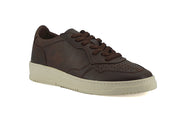 Exclusive Leather Fabric Sneakers in Brown