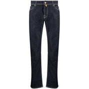 Exquisite Slim Fit Dark Blue Stretch Jeans