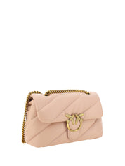 Elegant Light Pink Quilted Shoulder Bag