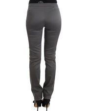 Chic Gray Slim-Fit Designer Pants