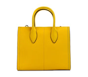 Mirella Small Jasmine Yellow Leather Top Zip Shopper Tote Bag