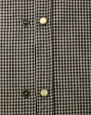 Chic Gray Checked Casual Linen Blend Shirt