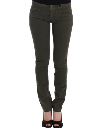 Grüne Slim-Leg-Jeans