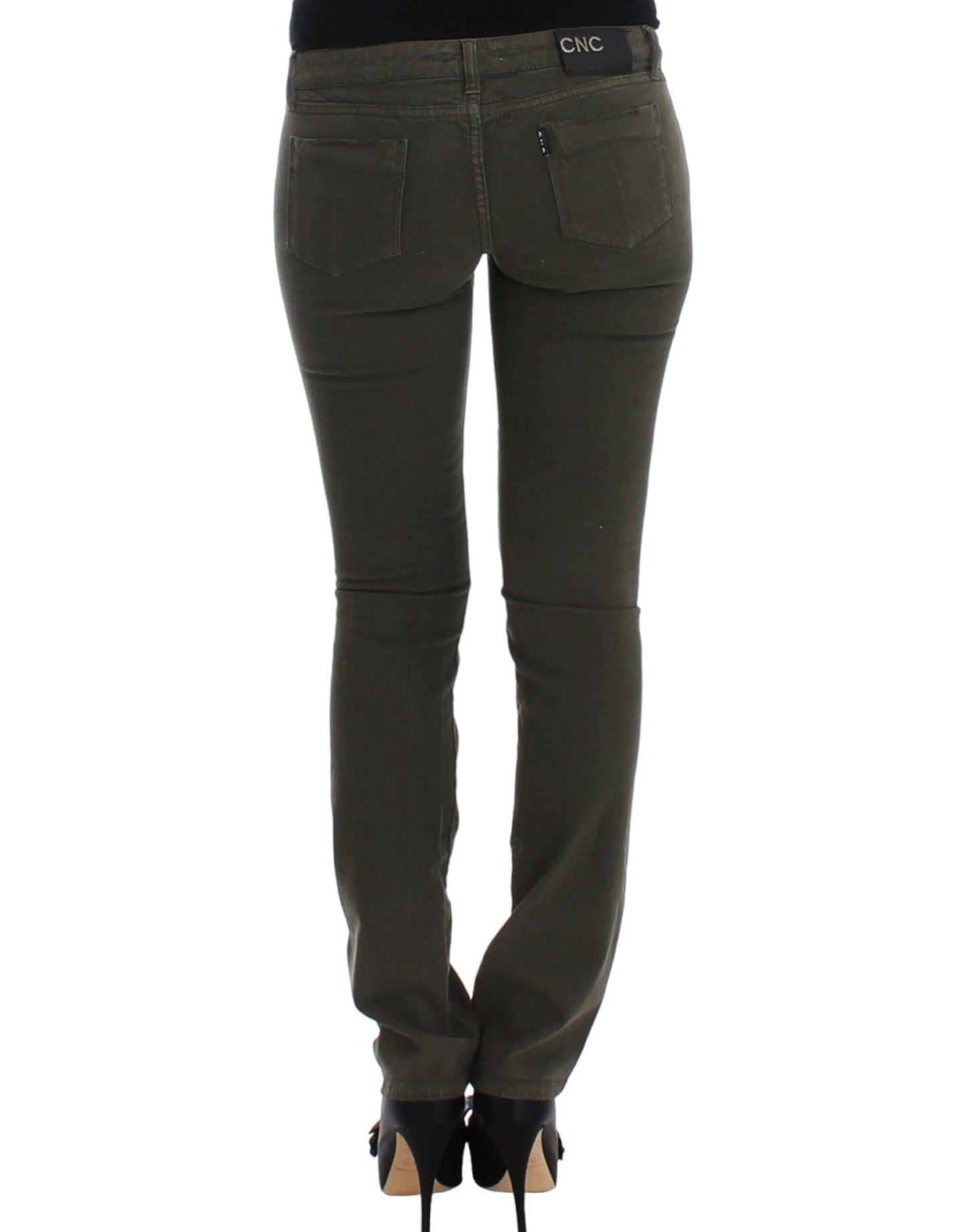 Grüne Slim-Leg-Jeans