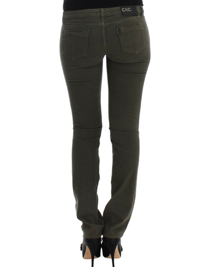 Grüne Slim-Leg-Jeans