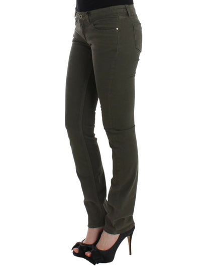 Grüne Slim-Leg-Jeans