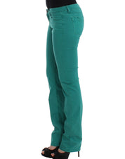 Chic Green Straight Leg Jeans for Sophisticated Style