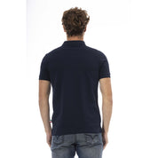 Blue Cotton Men Polo