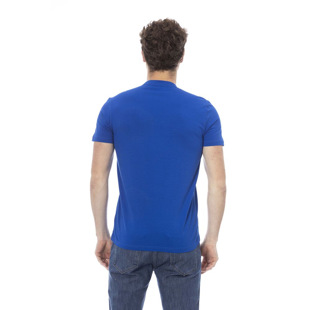 Blue Cotton Men T-Shirt