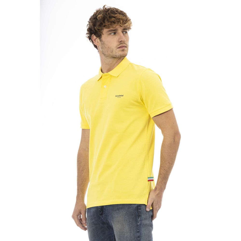 Yellow Cotton Men Polo