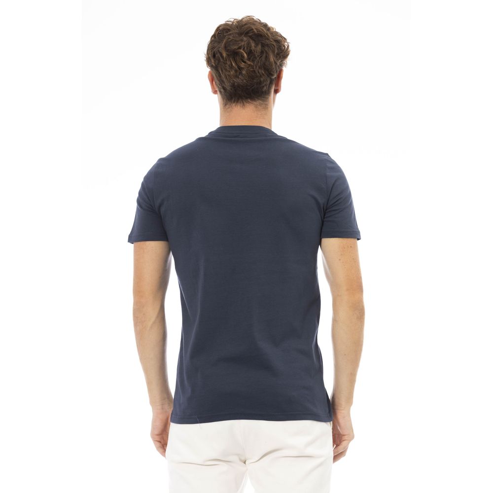 Blue Cotton Men T-Shirt