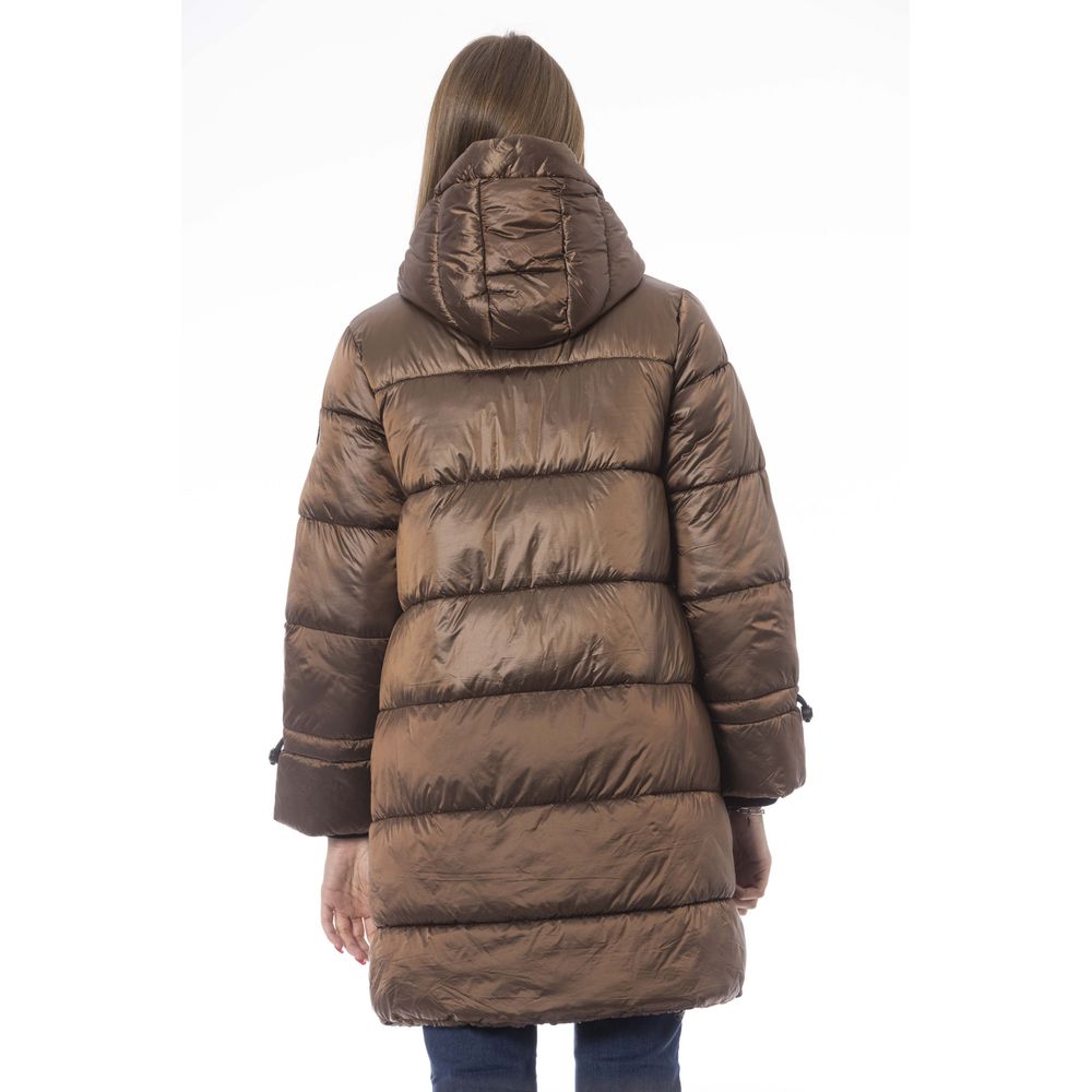 Brown Nylon Women Jacket