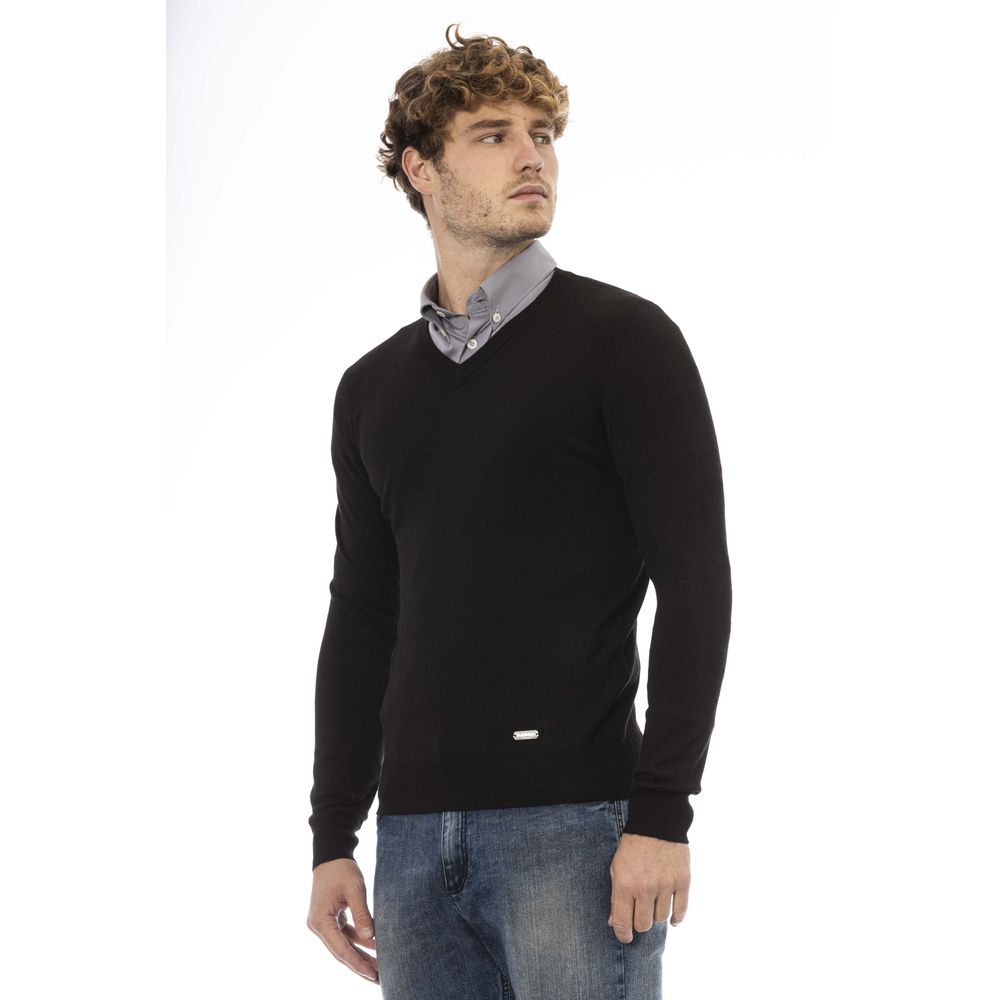 Black Wool Men Sweater