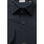 Blue Cotton Men Shirt