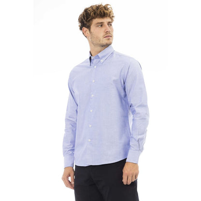 Blue Cotton Men Shirt