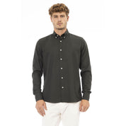 Green Cotton Men Shirt