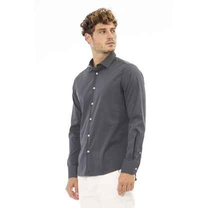 Gray Cotton Men Shirt