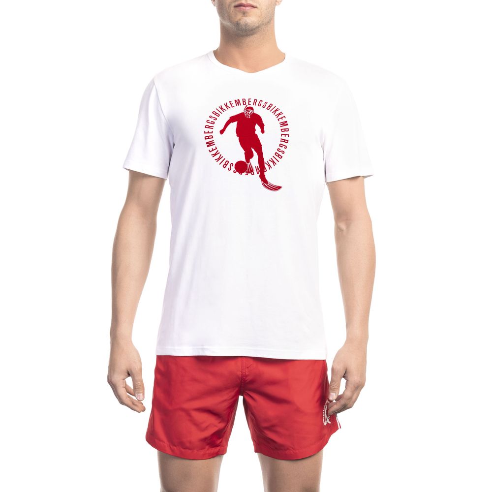 White Cotton Men T-Shirt