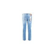 Sleek Comfort Denim Five-Pocket Light Wash Jeans