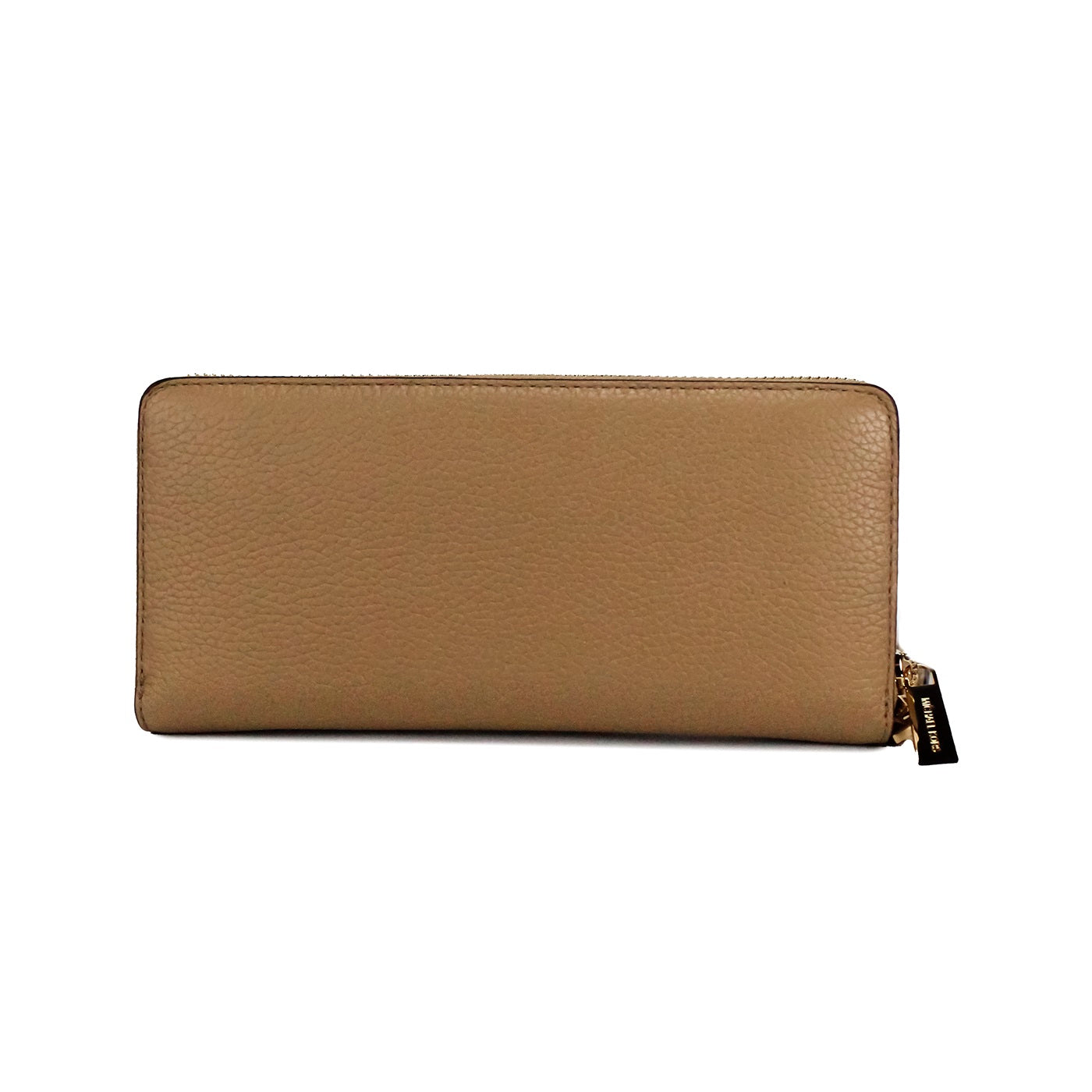 Jet Set Travel Large Camel Leather Continental Wristlet Wallet