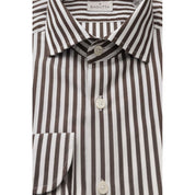 Brown Cotton Men Shirt