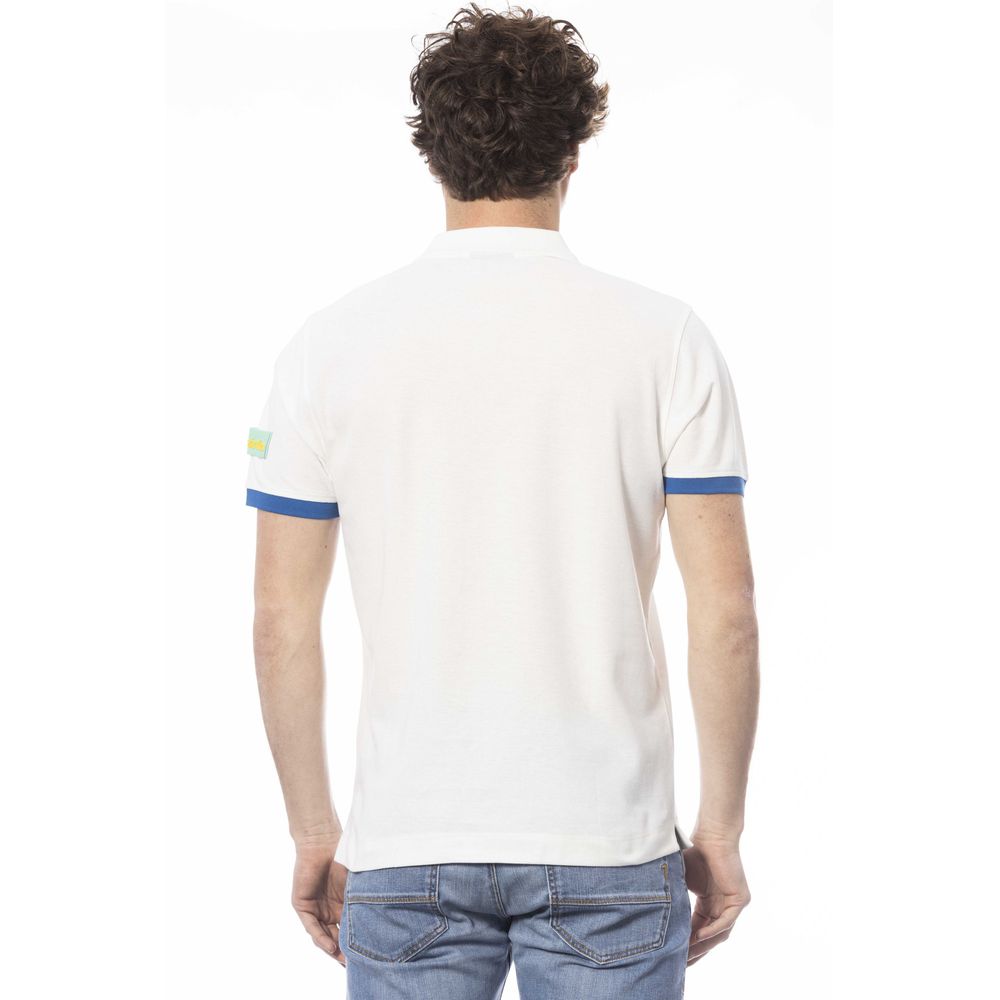 White Cotton Men Polo Shirt