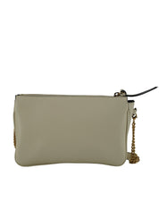 Elegant White Lamb Leather Crossbody Pouch