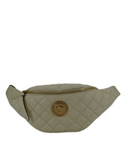 Elegant White Lamb Leather Belt Bag
