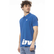 Blue Cotton Mens Polo Shirt