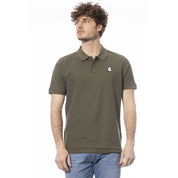 Green Cotton Men Polo Shirt