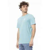 Light Blue Cotton Men T-Shirt