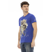 Blue Cotton Men T-Shirt