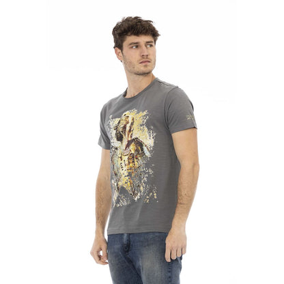 Gray Cotton Men T-Shirt