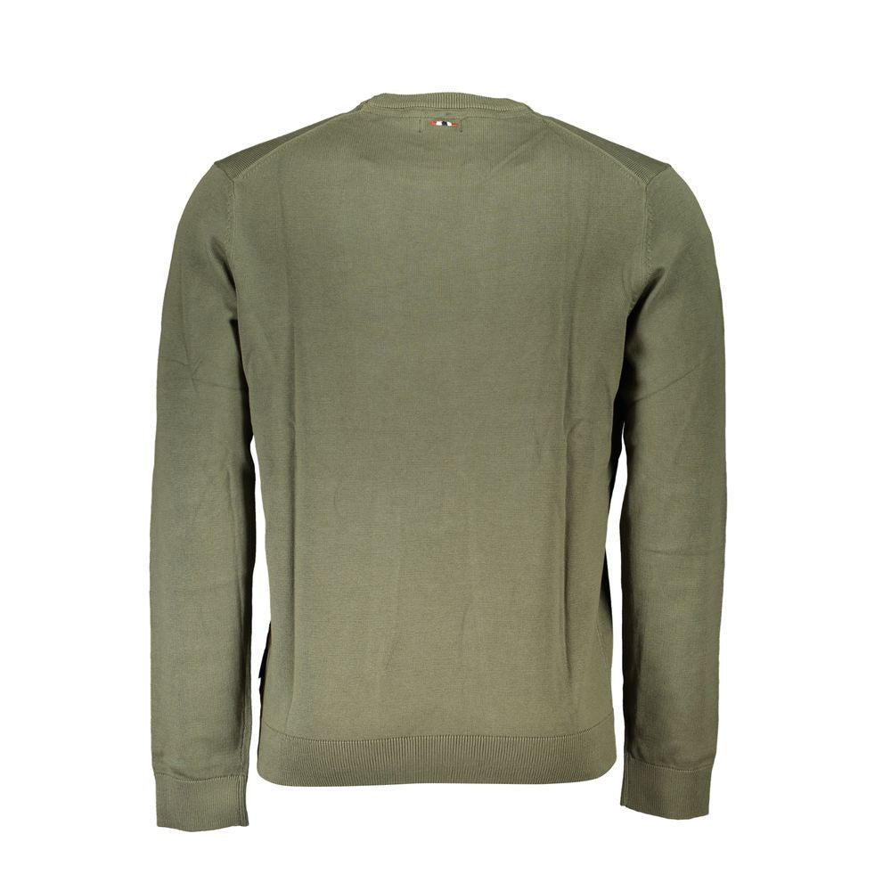 Green Cotton Men Sweater