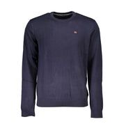 Blue Cotton Men Sweater