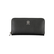 Sleek Zippered Black Wallet with Multiple Compartments