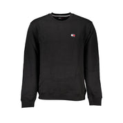 Sleek Black Cotton Crew Neck Sweatshirt