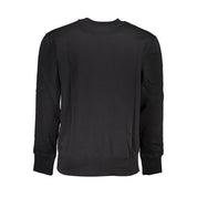 Sleek Black Crew Neck Fleece Sweatshirt