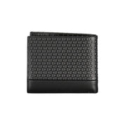 Sleek Black Leather Wallet with Contrast Details