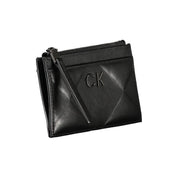 Sleek Black Zip Wallet with Contrast Detailing