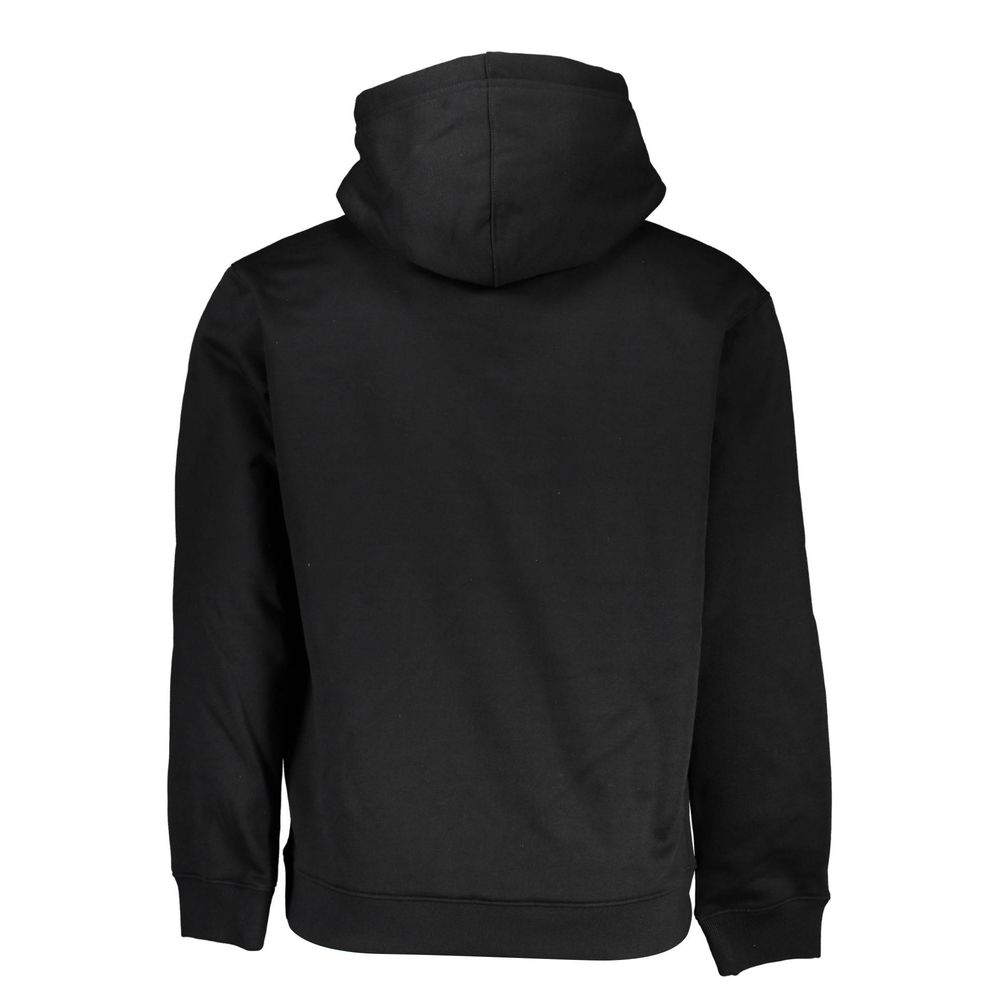 Sleek Fleece Hooded Sweatshirt in Black