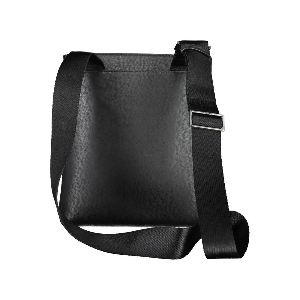 Eco-Conscious Black Shoulder Bag with Logo