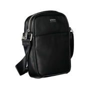 Sleek Black Polyethylene Shoulder Bag