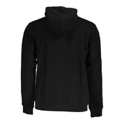 Sleek Black Hooded Sweatshirt with Embroidery