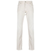 Cream-Colored Cotton Blend Trousers