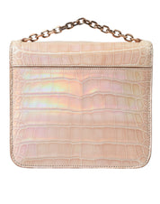 Elegant Mini Chain Beige Clutch for Evening Elegance