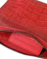 Exotic Red Alligator Leather Clutch