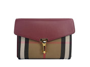 Macken Small Crimson House Check Leather Crossbody Bag